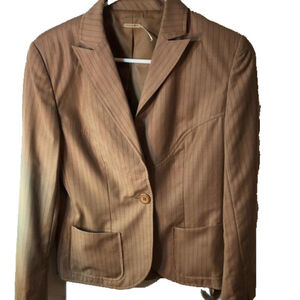 Max Studio Women’s Brown Striped Blazer – Size 6, Fall Jacket, Workwear